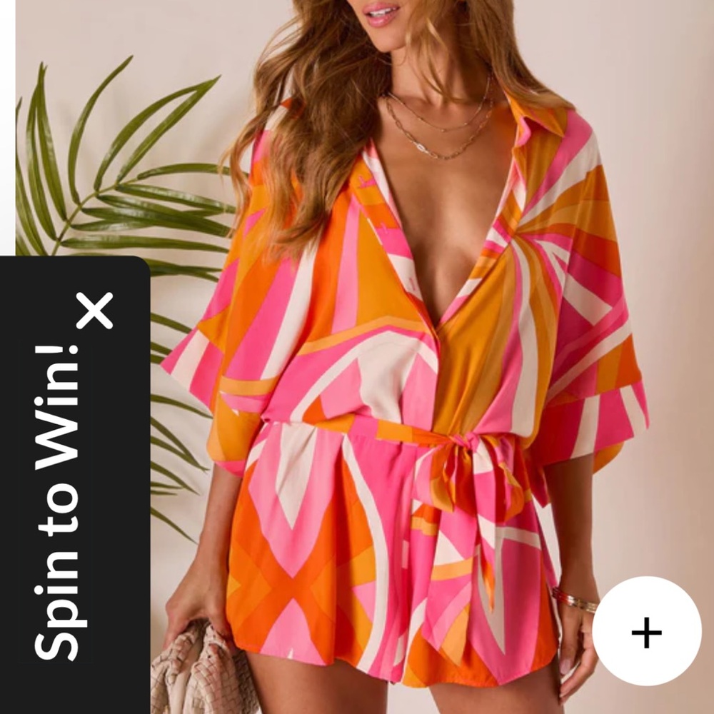 Vibrant Pink and Orange Women's romper